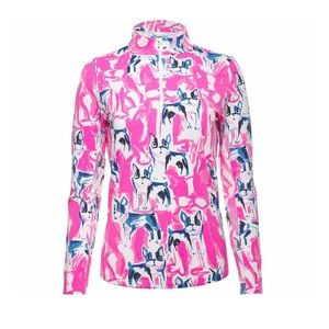 NWT Cute Frenchie Long Sleeve Quarter Zip Pullover